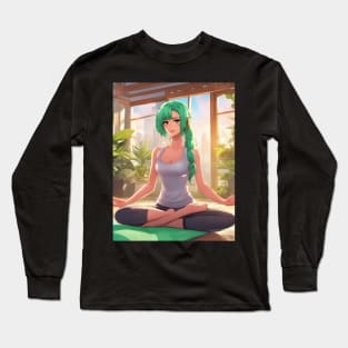 Sensei Yoga Anime Pose Long Sleeve T-Shirt